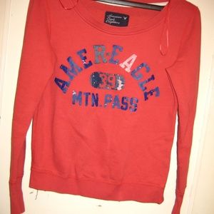 American Eagle sweatshirt boat neck orig emblem XS